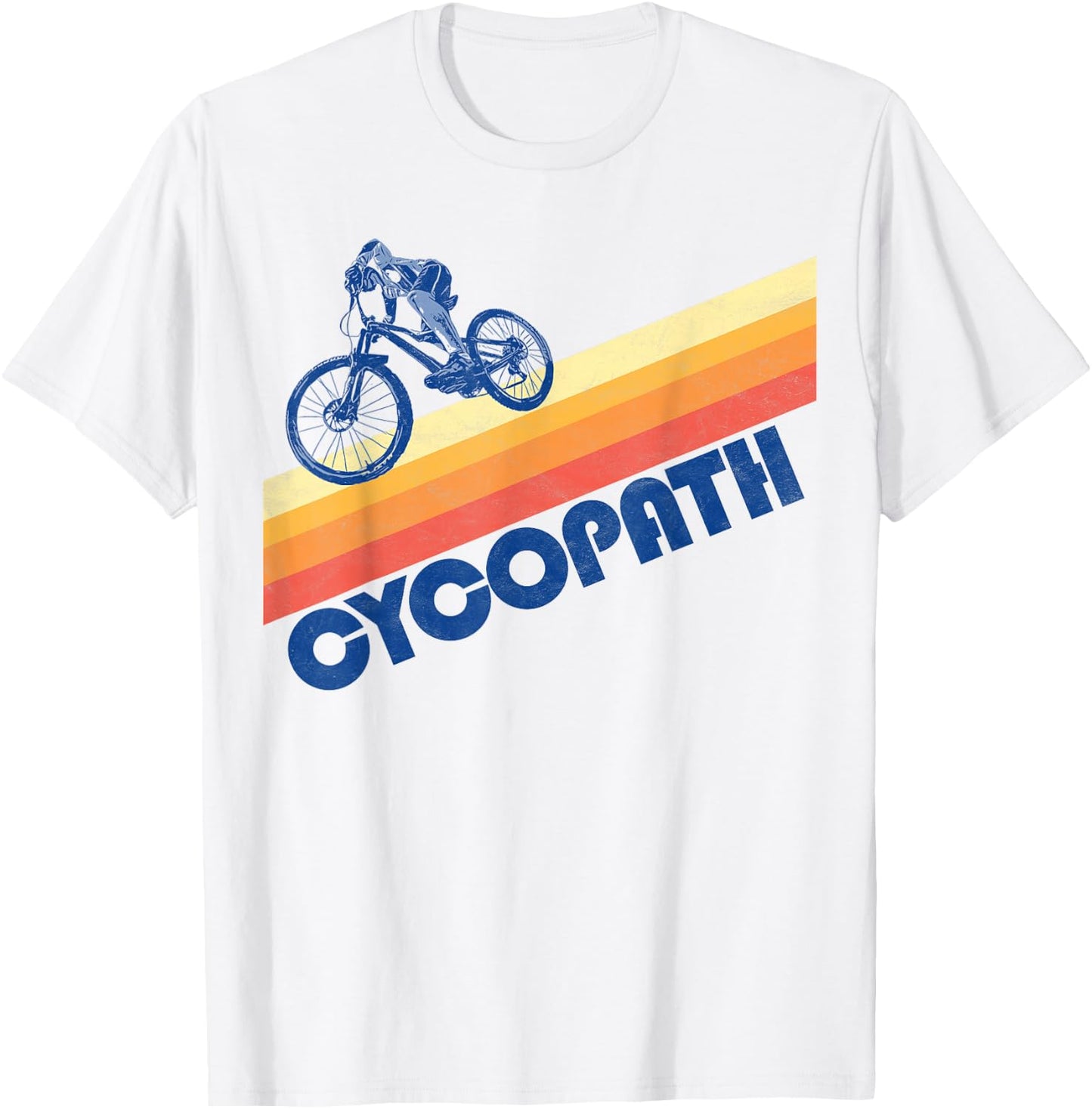 Cycopath! Funny Mountain Biking Vintage 80s T-Shirt - T-Shirt | White