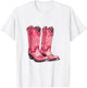 Pink Cowboy Boots Women Vintage Design T-Shirt - T-Shirt | White
