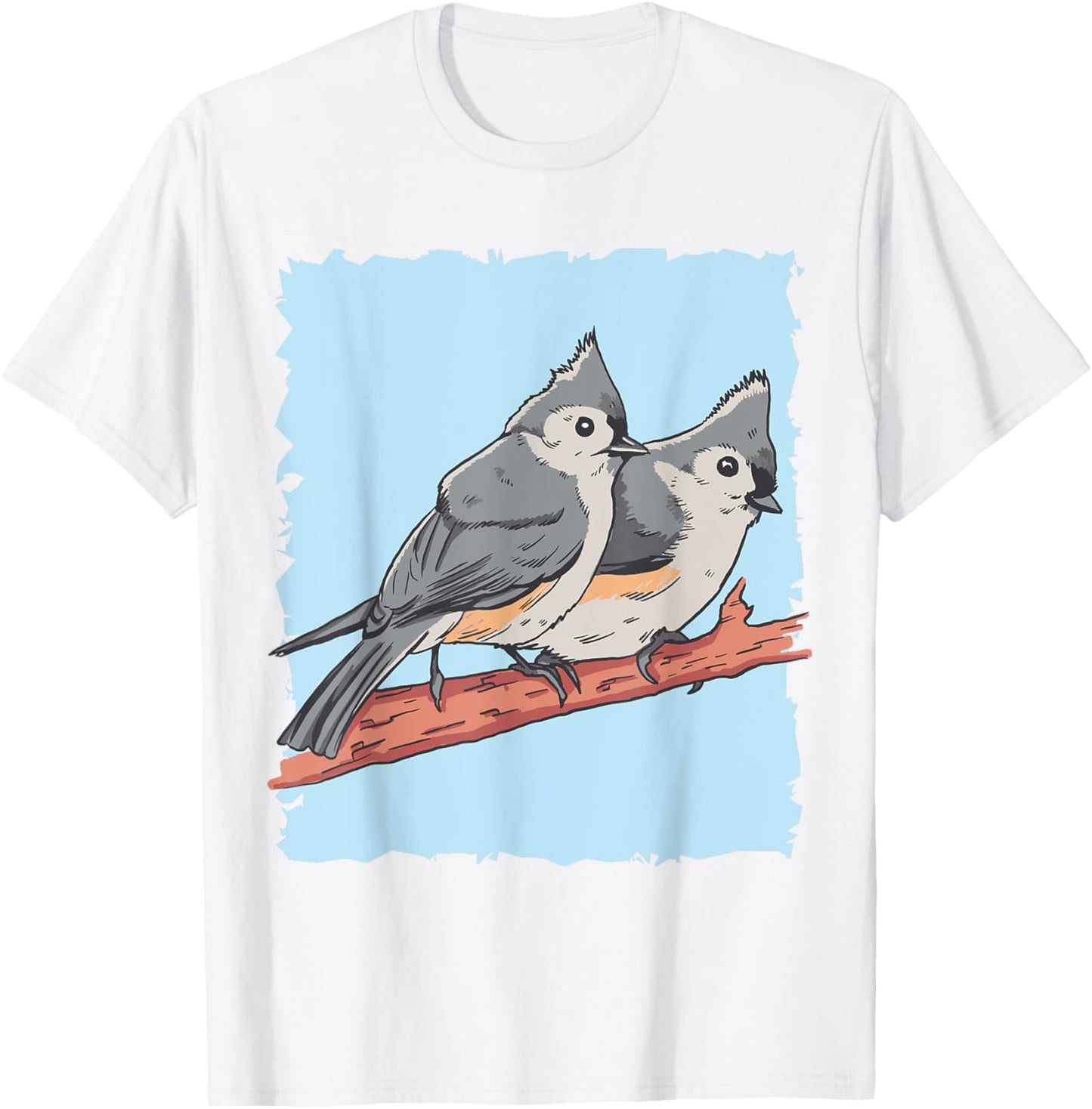 Cute Tufted Titmice Gift Titmouse Lovers T-Shirt - T-Shirt | White