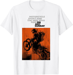 On Any Sunday 1971 Vintage Motorcycle Movie Poster T-Shirt - T-Shirt | White
