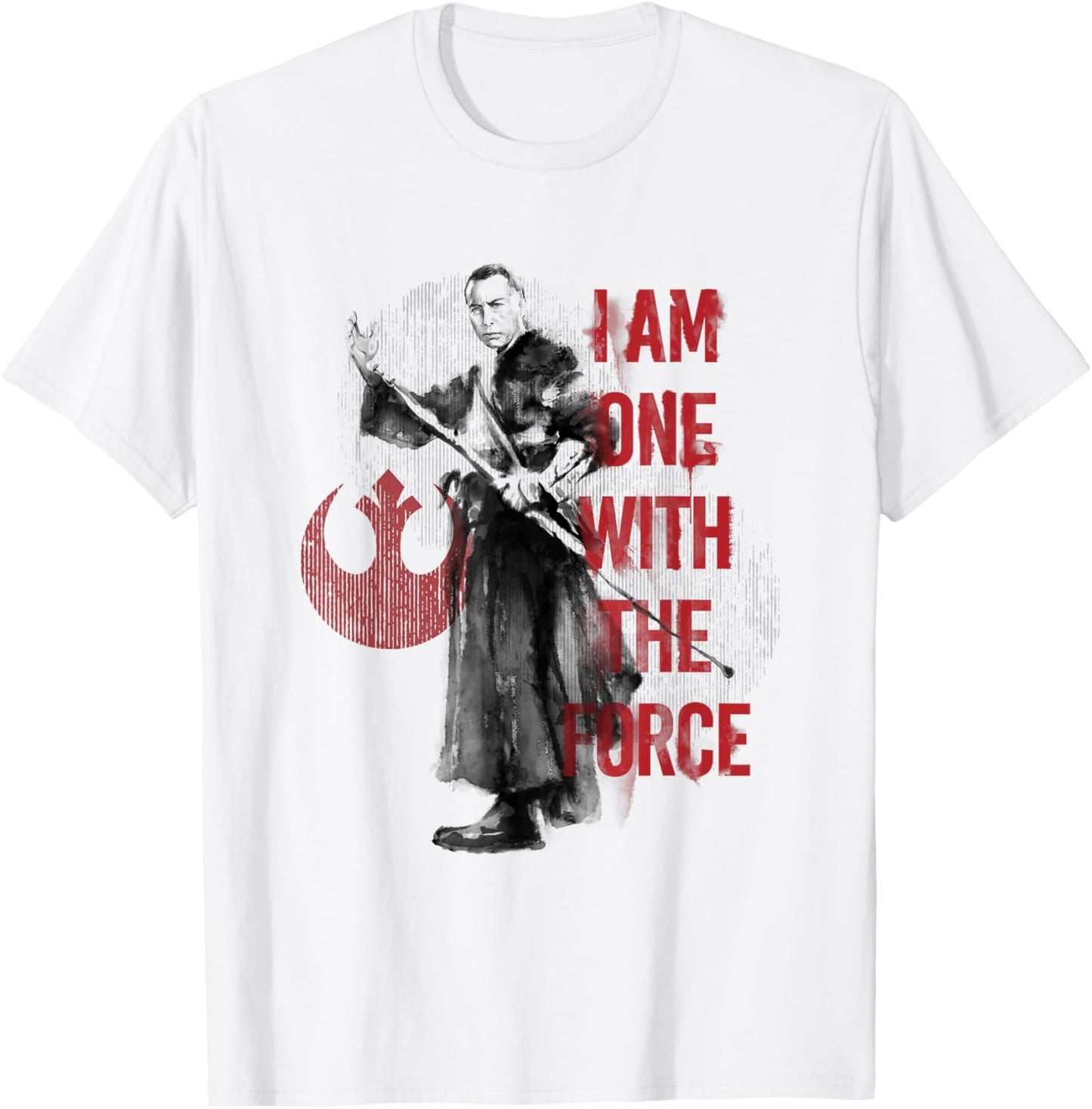 Star Wars Rogue One Am One With The Force Chirrut Retro Logo T-Shirt - T-Shirt | White