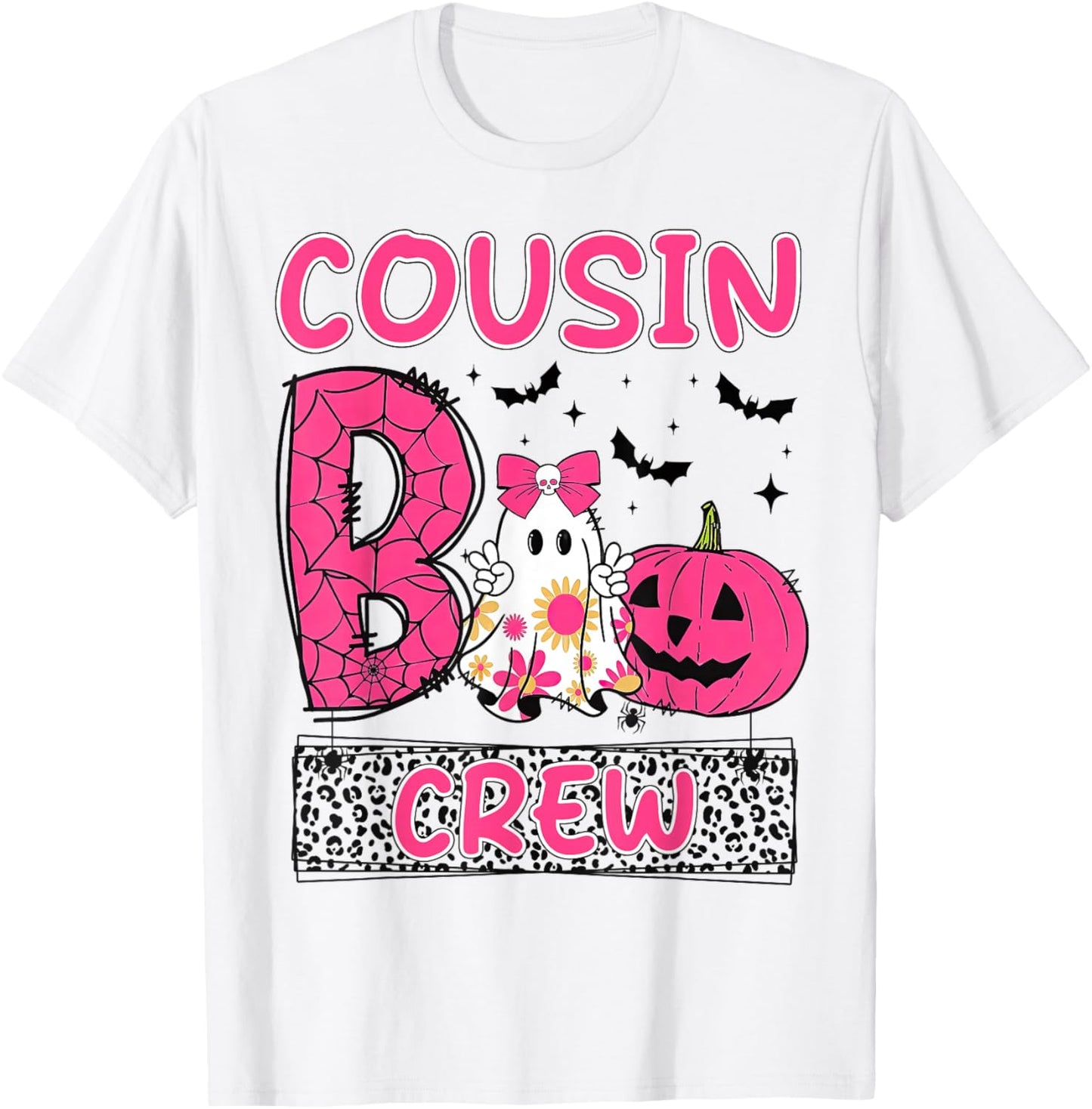 Cousin Boo Crew Girls Kids Matching Family Halloween T-Shirt - T-Shirt | White