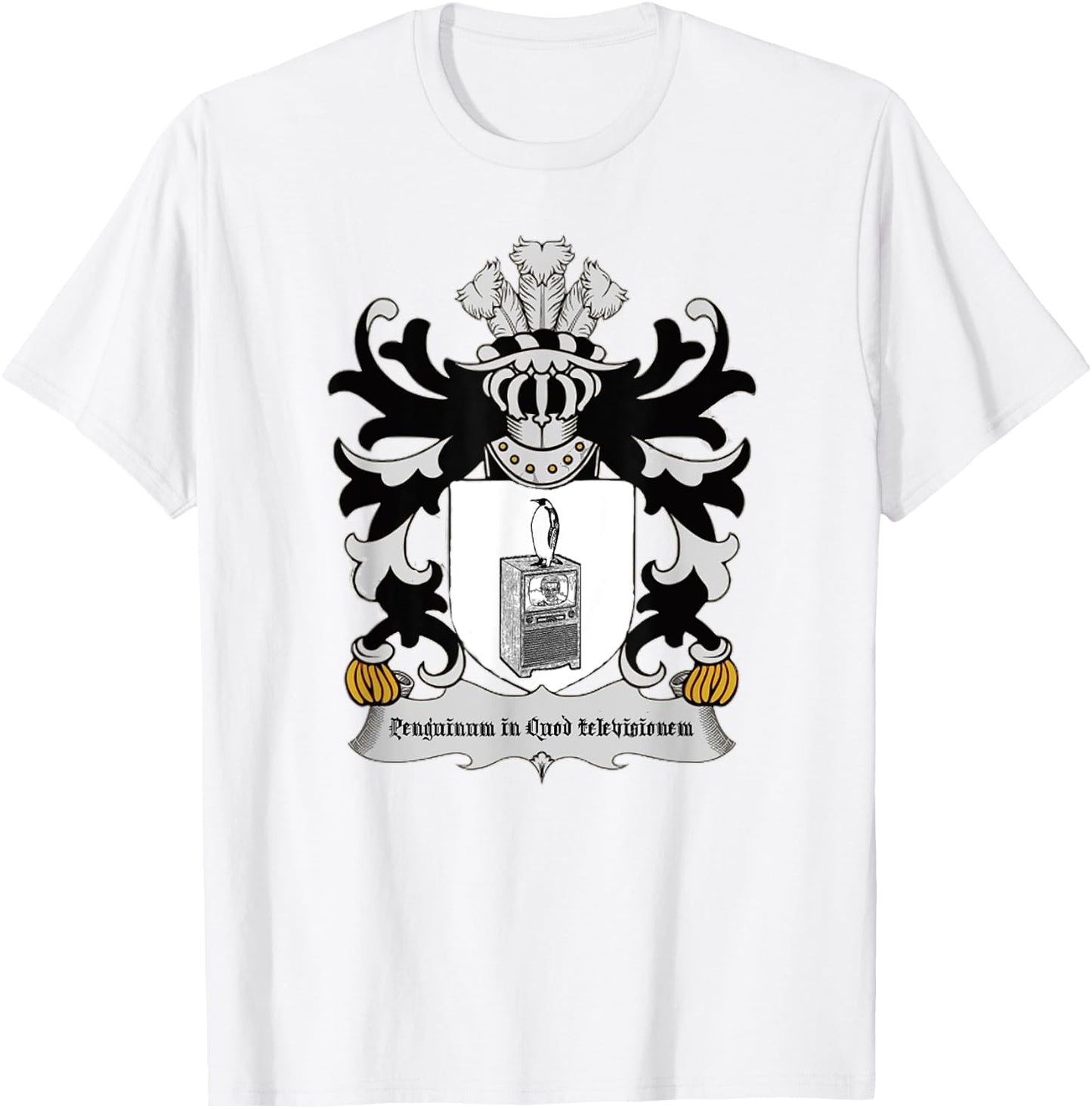 Penguin on the Television T-Shirt - T-Shirt | White
