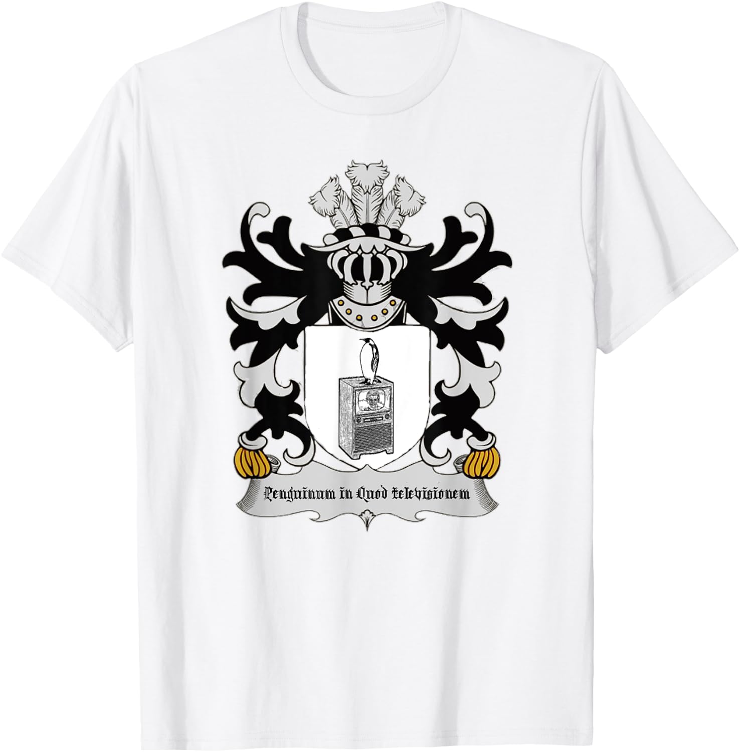 Penguin on the Television T-Shirt - T-Shirt | White