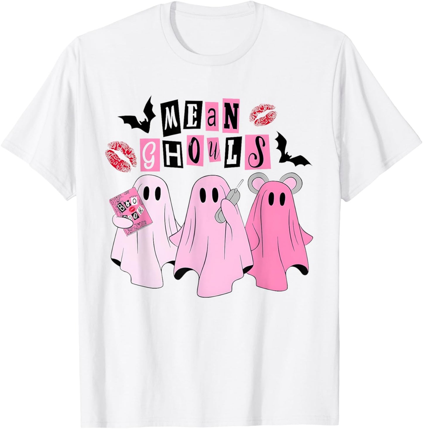 Cute Ghost Mean Ghouls Halloween Costume Spooky Season Girls T-Shirt - T-Shirt | White