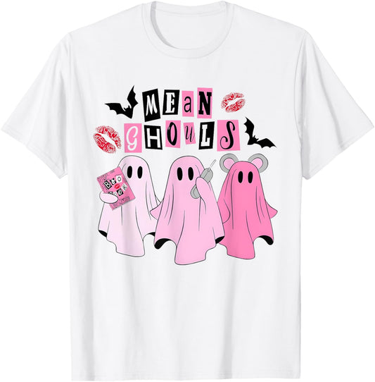 Cute Ghost Mean Ghouls Halloween Costume Spooky Season Girls T-Shirt - T-Shirt | White