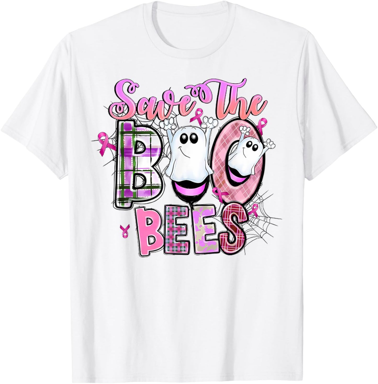 Save Your Boo Bees Shirts Funny Breast Cancer Halloween T-Shirt - T-Shirt | White