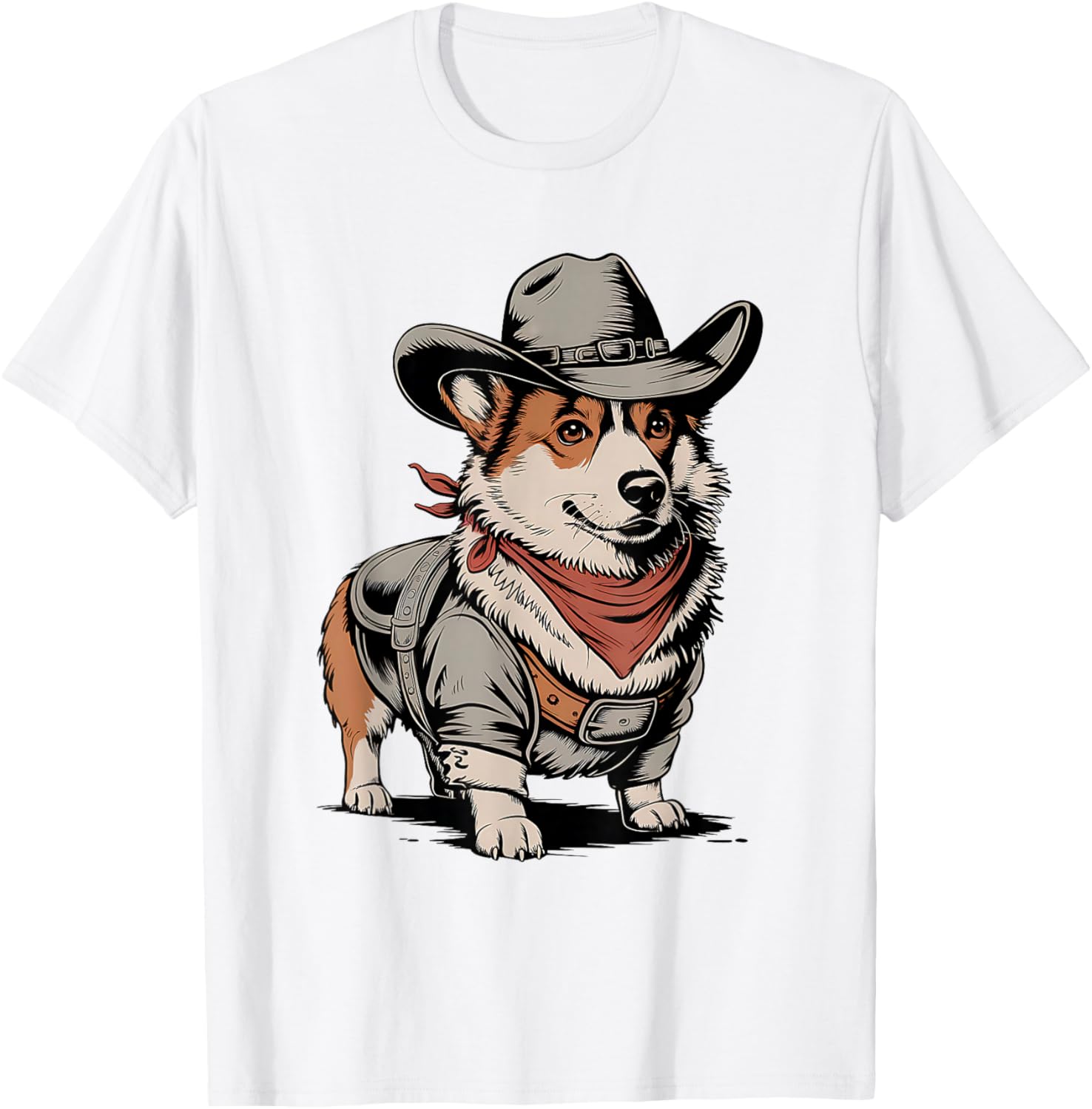 Adults & Kids Corgi Lover Country Western White Small T-Shirt - T-Shirt | White
