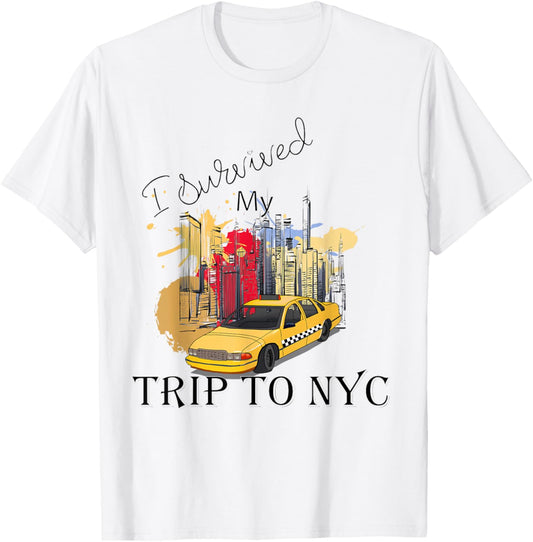 I Survived My Trip to NYC Graphic New York City Line T-Shirt - T-Shirt | White