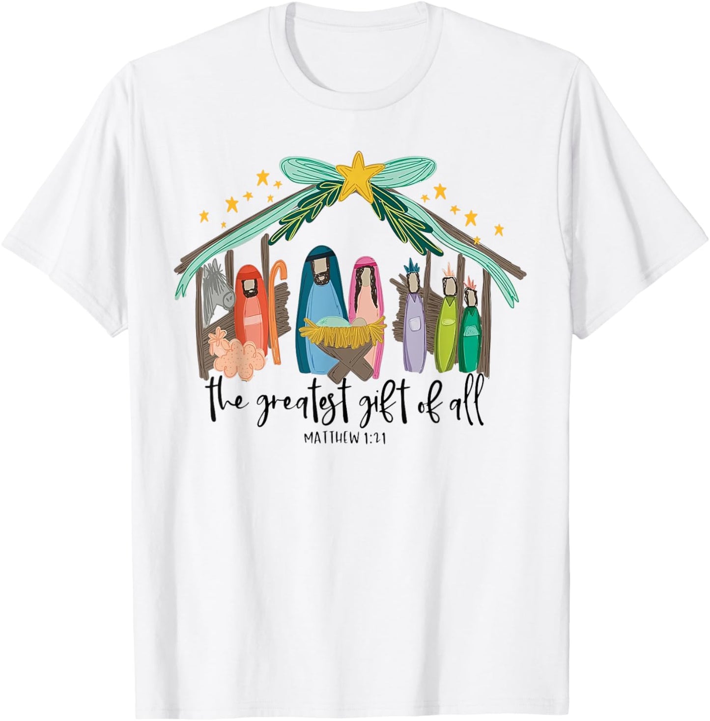 The Greatest Gift Of All Nativity Christian Christmas T-Shirt - T-Shirt | White