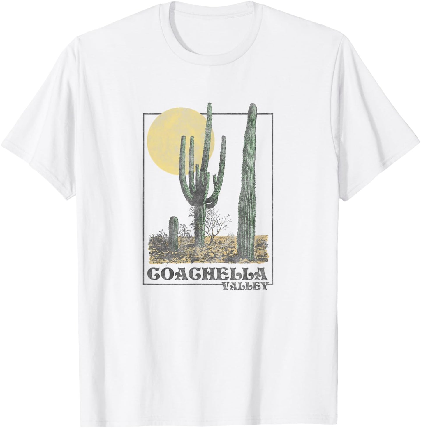Coachella Valley Desert Scene , grey, S T-Shirt - T-Shirt | White