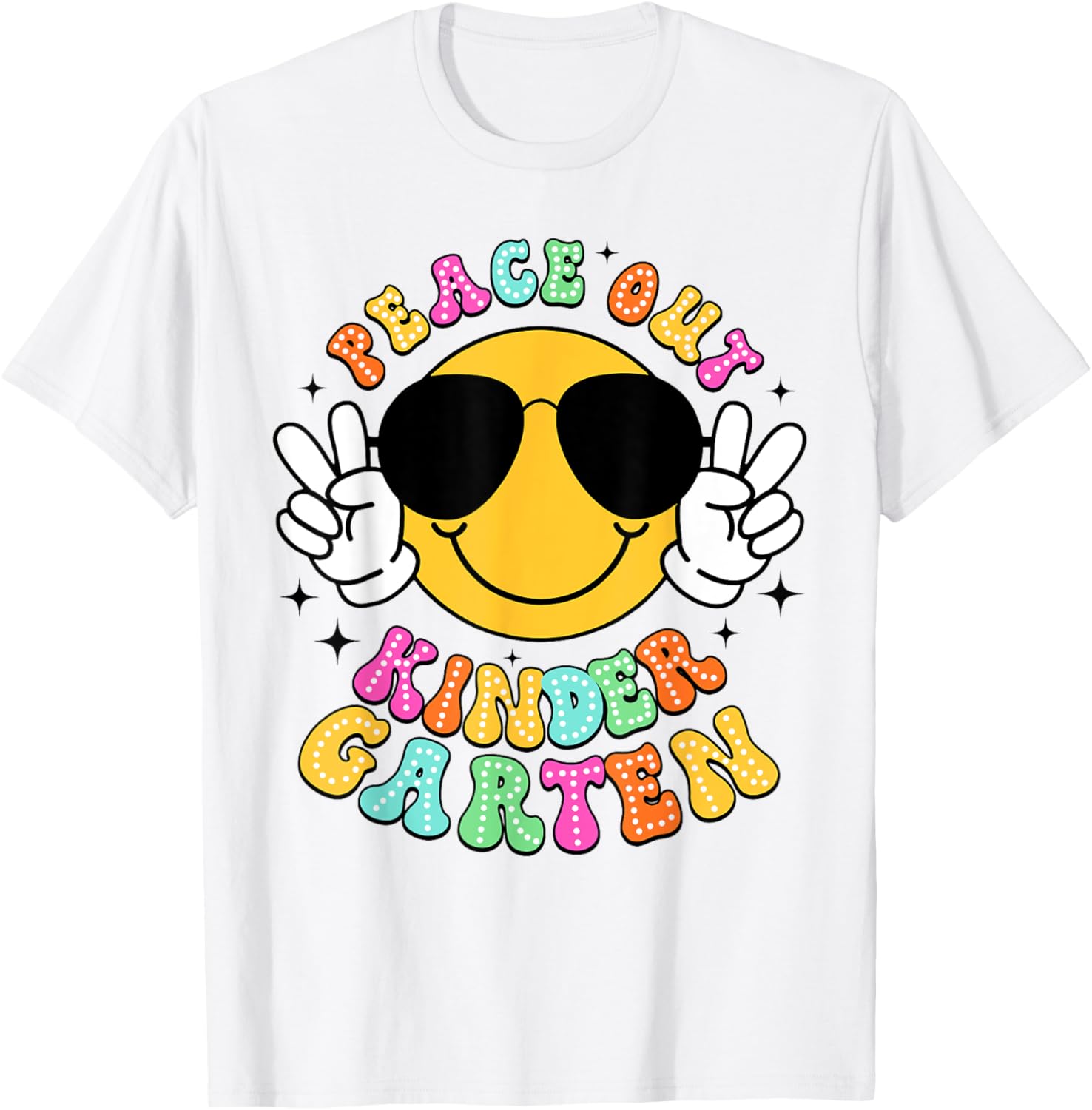 Peace Out Kindergarten Graduation Class Of 2024 Kid Boy Girl T-Shirt - T-Shirt | White