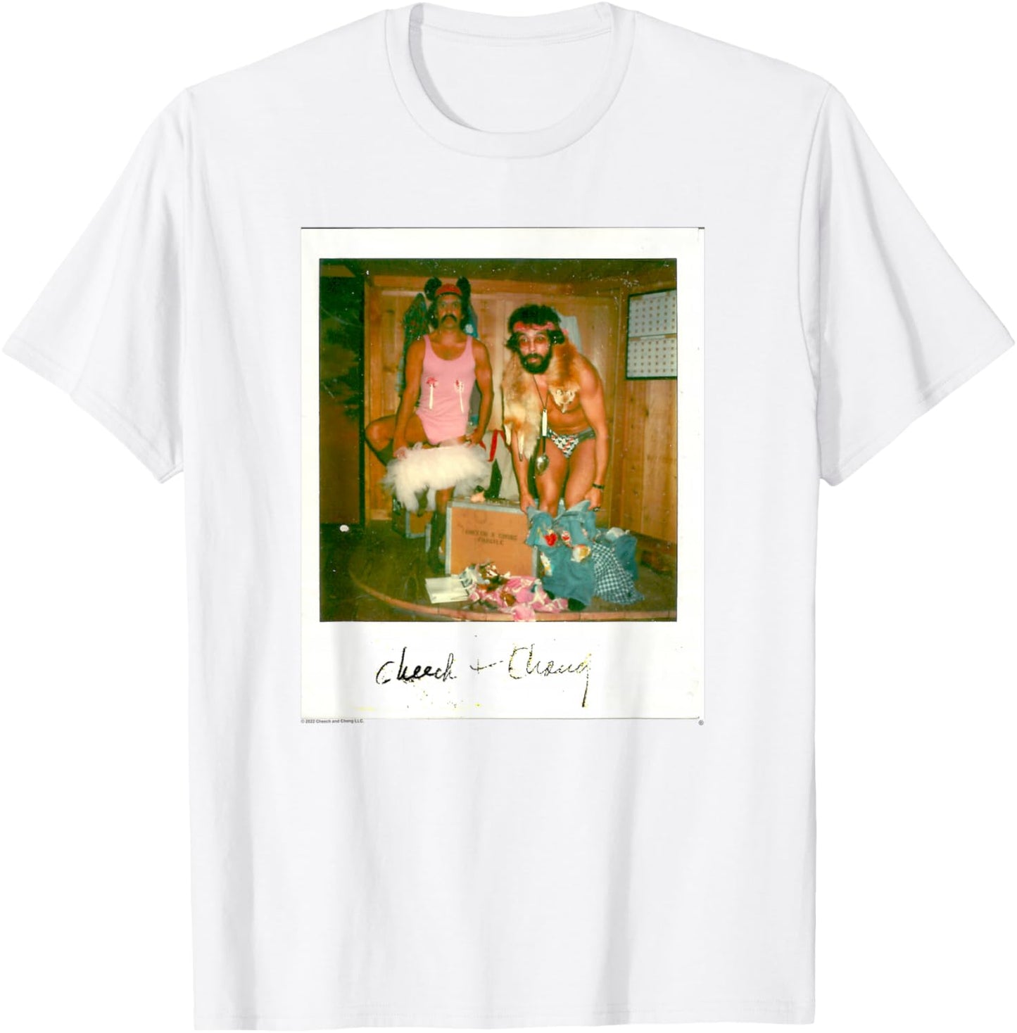Cheech & Chong In Underwear Dressing Up Polaroid Picture T-Shirt - T-Shirt | White