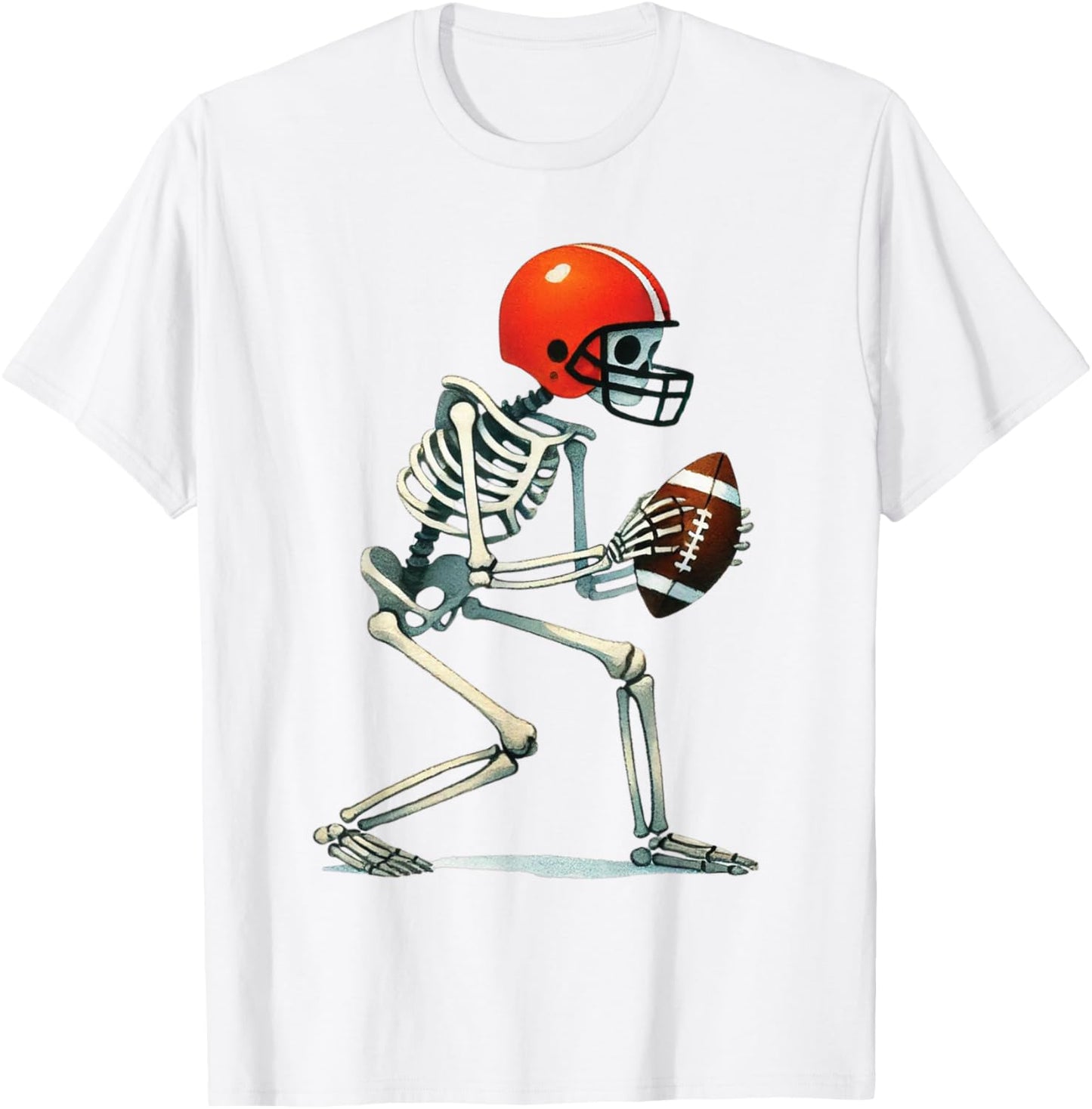 Skeleton Football Halloween Costume Funny Men Boys Kids T-Shirt - T-Shirt | White