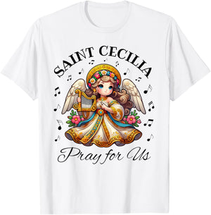 Saint Cecilia Catholic Patroness of Music and Musicians Kids T-Shirt - T-Shirt | White