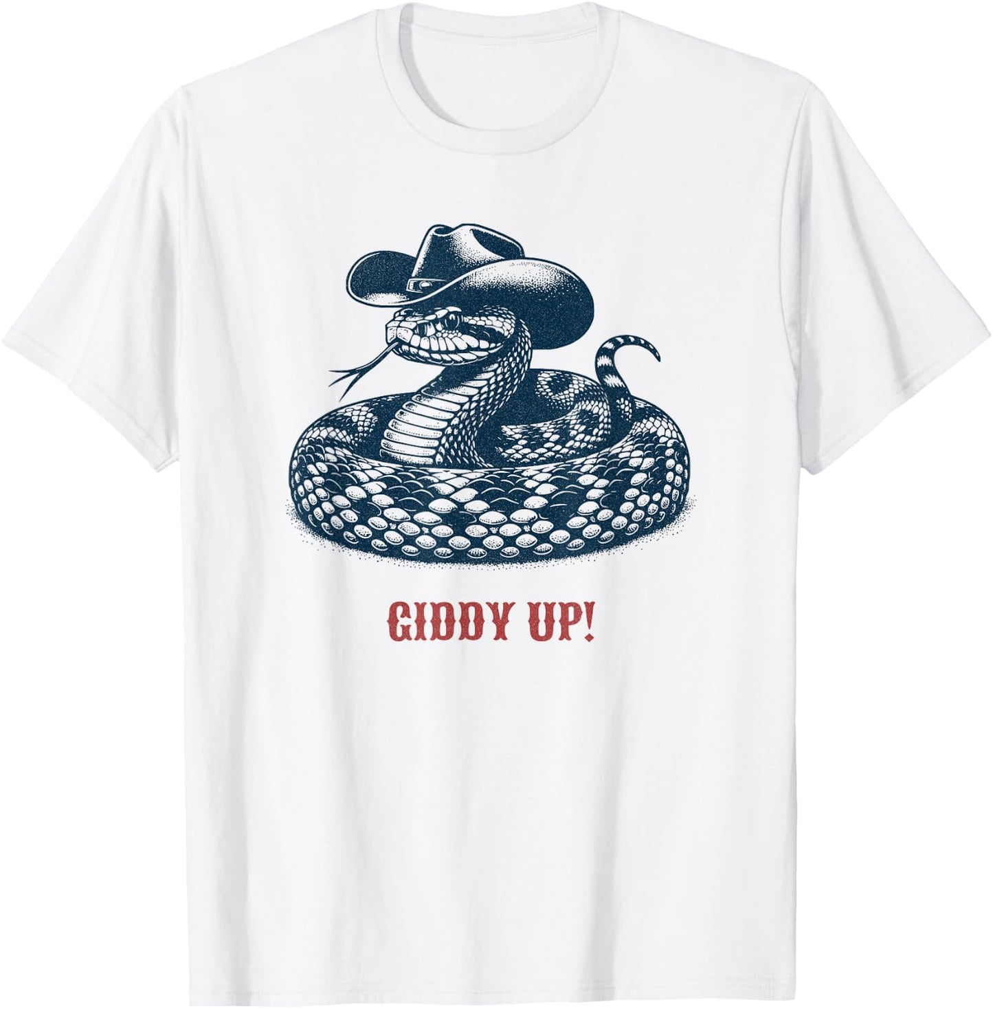 Giddy Up - Rodeo / Cowboy Rattlesnake T-Shirt - T-Shirt | White