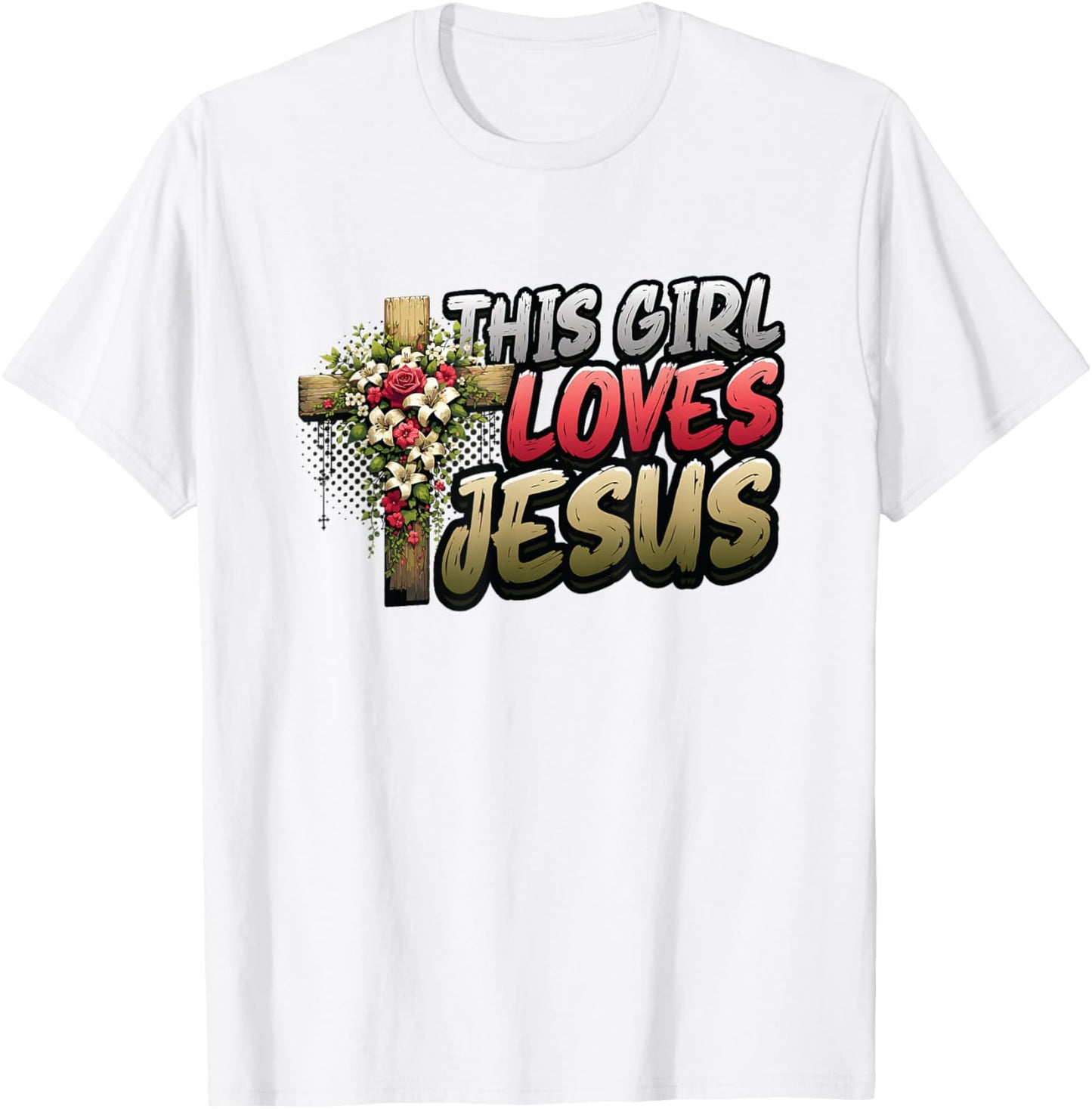 This Girl Loves Jesus Cute Christian Girl Jesus T-Shirt - T-Shirt | White