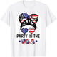 Party in USA Shirt Girl American Flag Patriotic 4th of July T-Shirt - T-Shirt | White