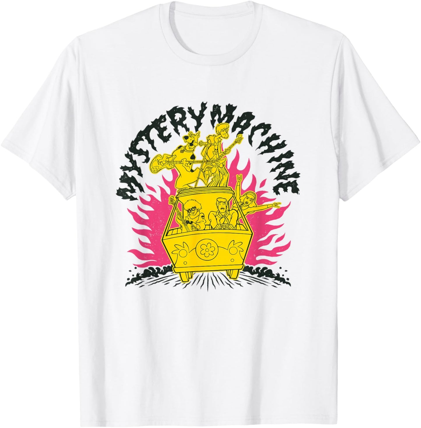 Scooby-Doo Mystery Machine Rock On! Retro T-Shirt - T-Shirt | White