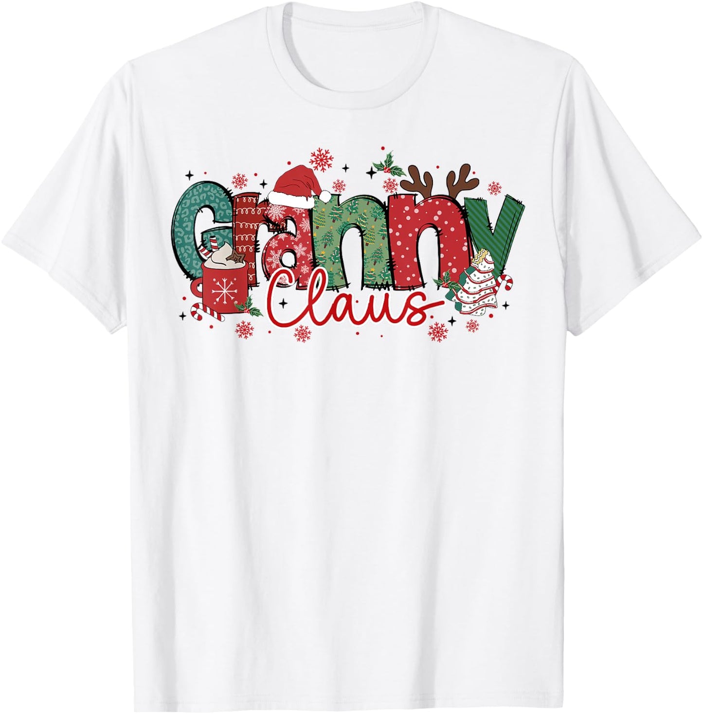 Granny Claus Christmas Pajama Santa Claus Family Matching T-Shirt - T-Shirt | White