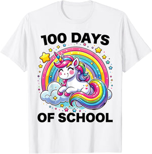 100 Days of School Unicorn Girls Teacher 100th Day of School T-Shirt - T-Shirt | White