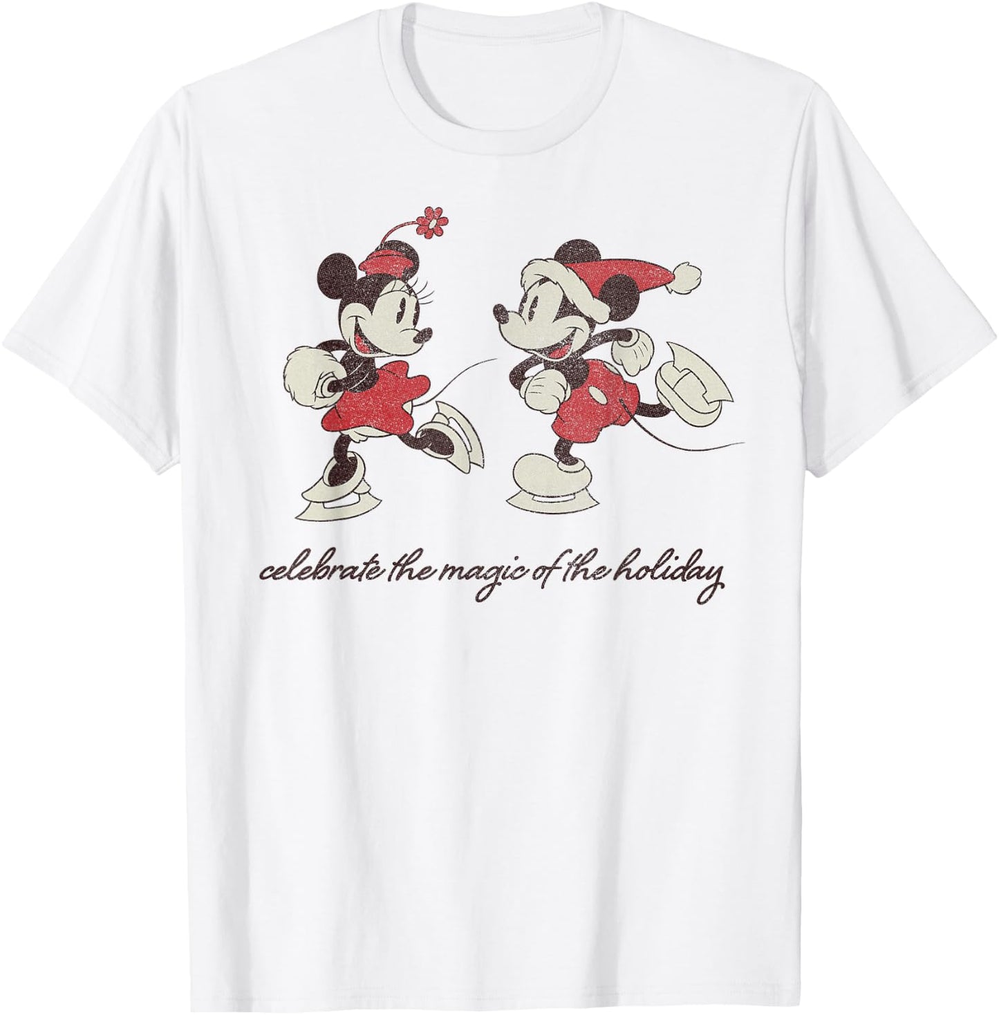 Disney Mickey and Minnie The Magic of The Holiday Christmas T-Shirt - T-Shirt | White