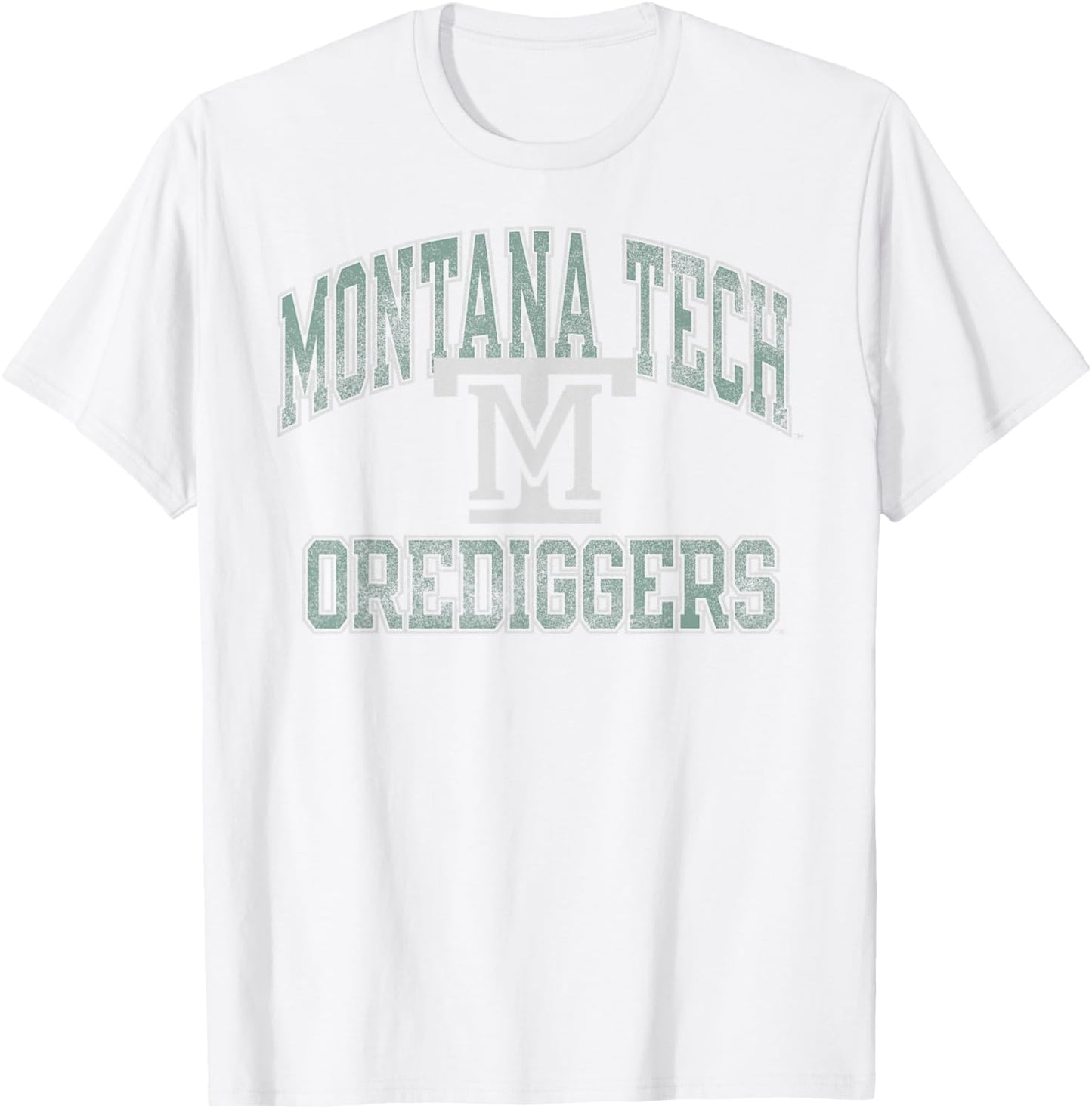 Montana Tech Orediggers Vintage Worn Heather Gray T-Shirt - T-Shirt | White