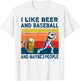I Like Beer And Baseball And Maybe 3 People T-Shirt - T-Shirt | White