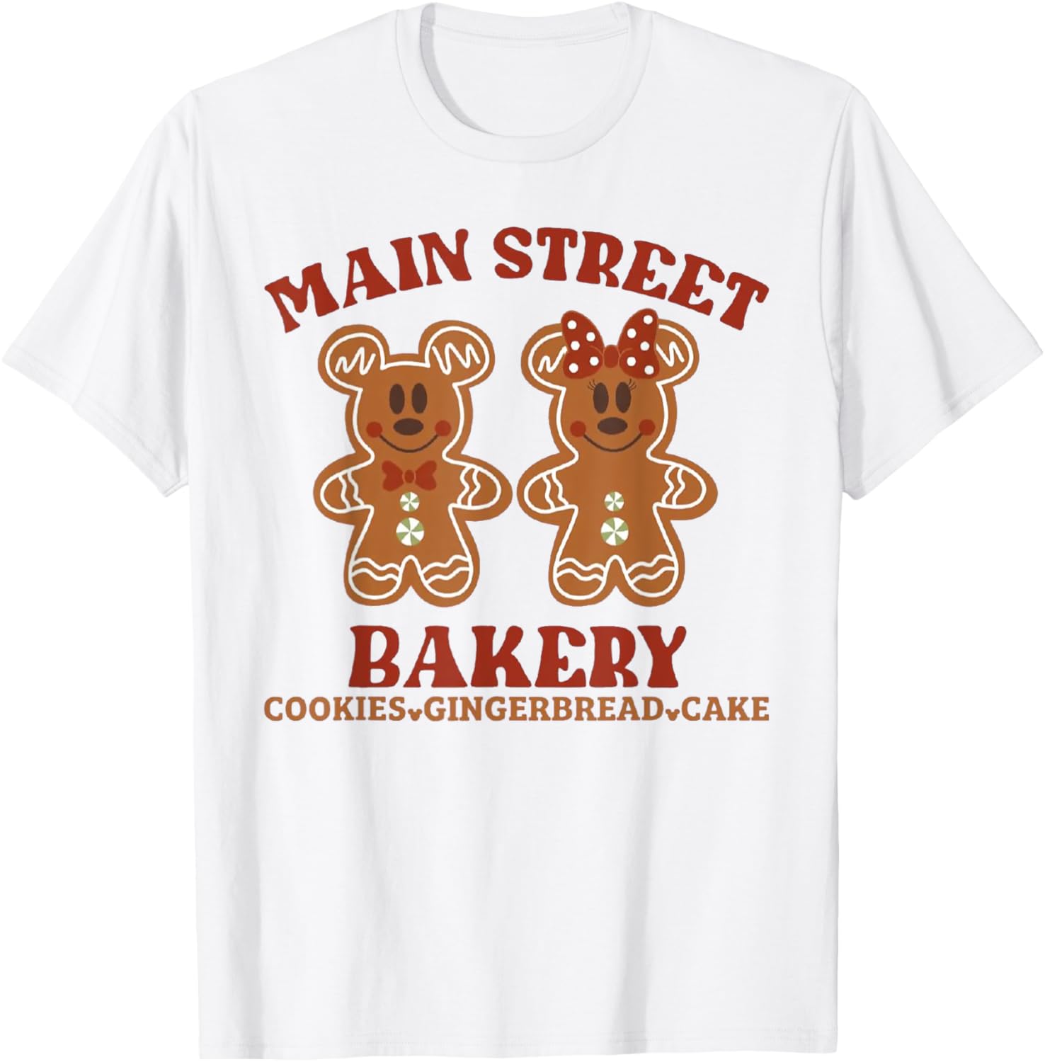 Main Street Bakery Cookies Gingerbread Cake Christmas T-Shirt - T-Shirt | White
