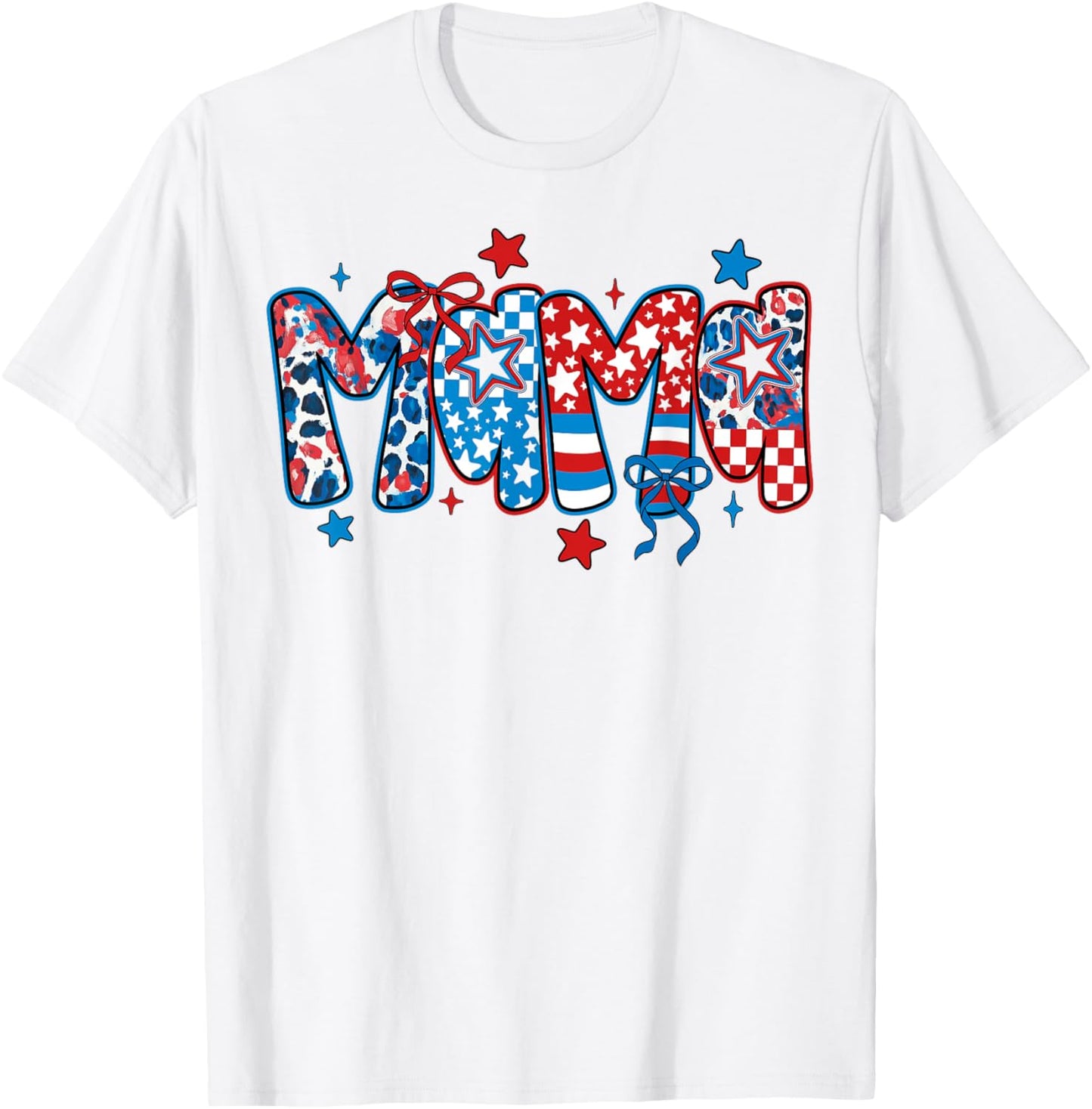 4th Of July Mama Mom Women Coquette Patriotic USA Mama T-Shirt - T-Shirt | White