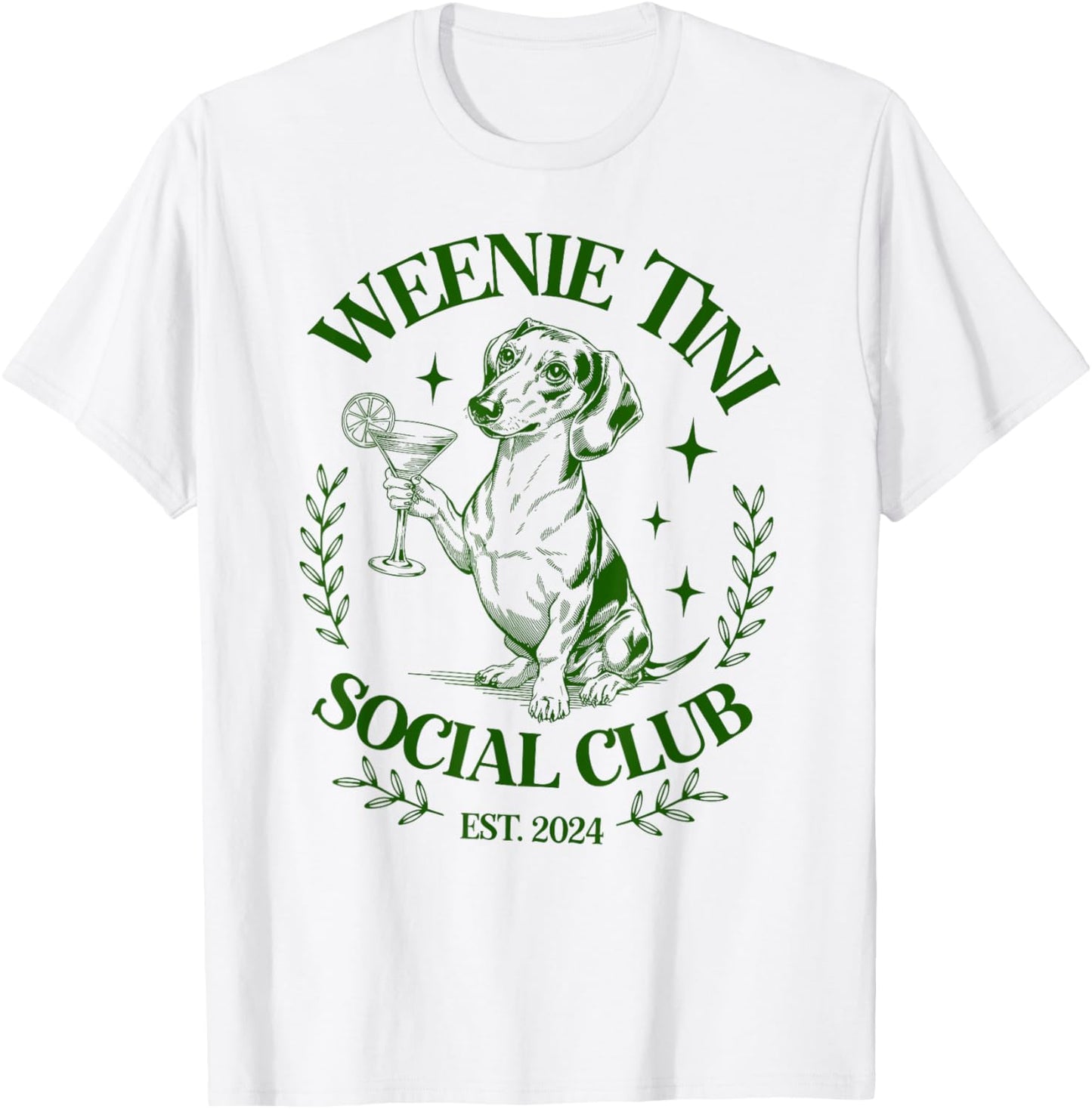 Dachshund Weenie Tini Social Club Lover funny Weiner Dog Women T-Shirt - T-Shirt | White