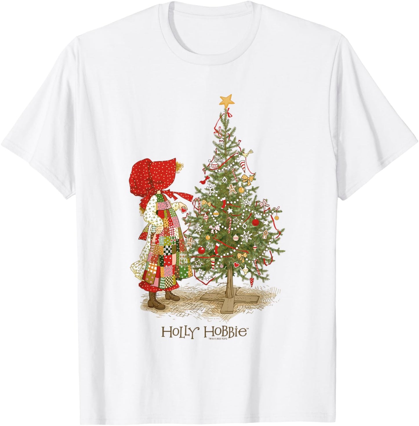 Holly Hobbie Christmas Ornament Decorations Big Chest Logo T-Shirt - T-Shirt | White