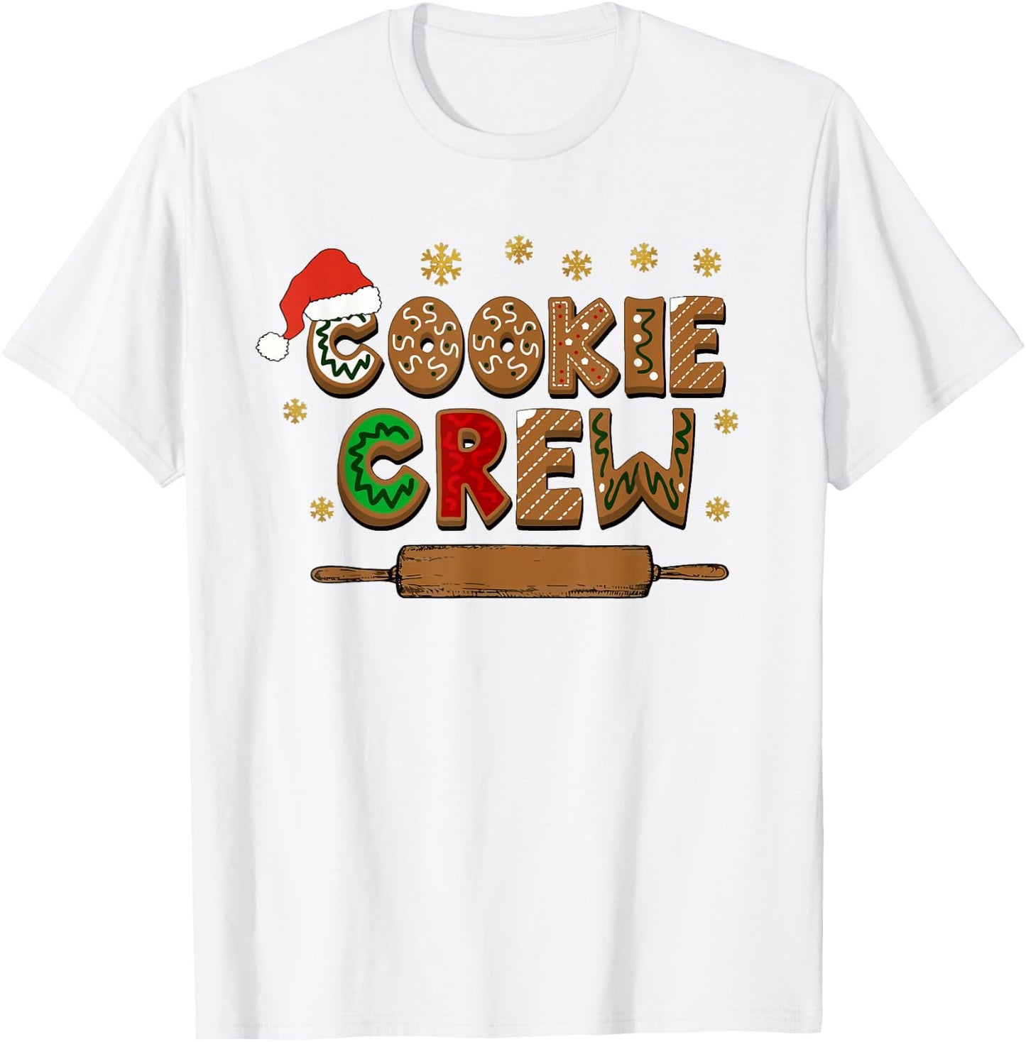 Merry Christmas Cookie Baking Crew Ginger Team Baker Gifts T-Shirt - T-Shirt | White