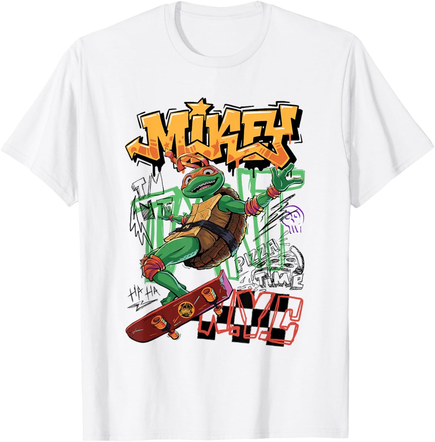 Teenage Mutant Ninja Turtles: Mutant Mayhem Skater Mikey T-Shirt - T-Shirt | White