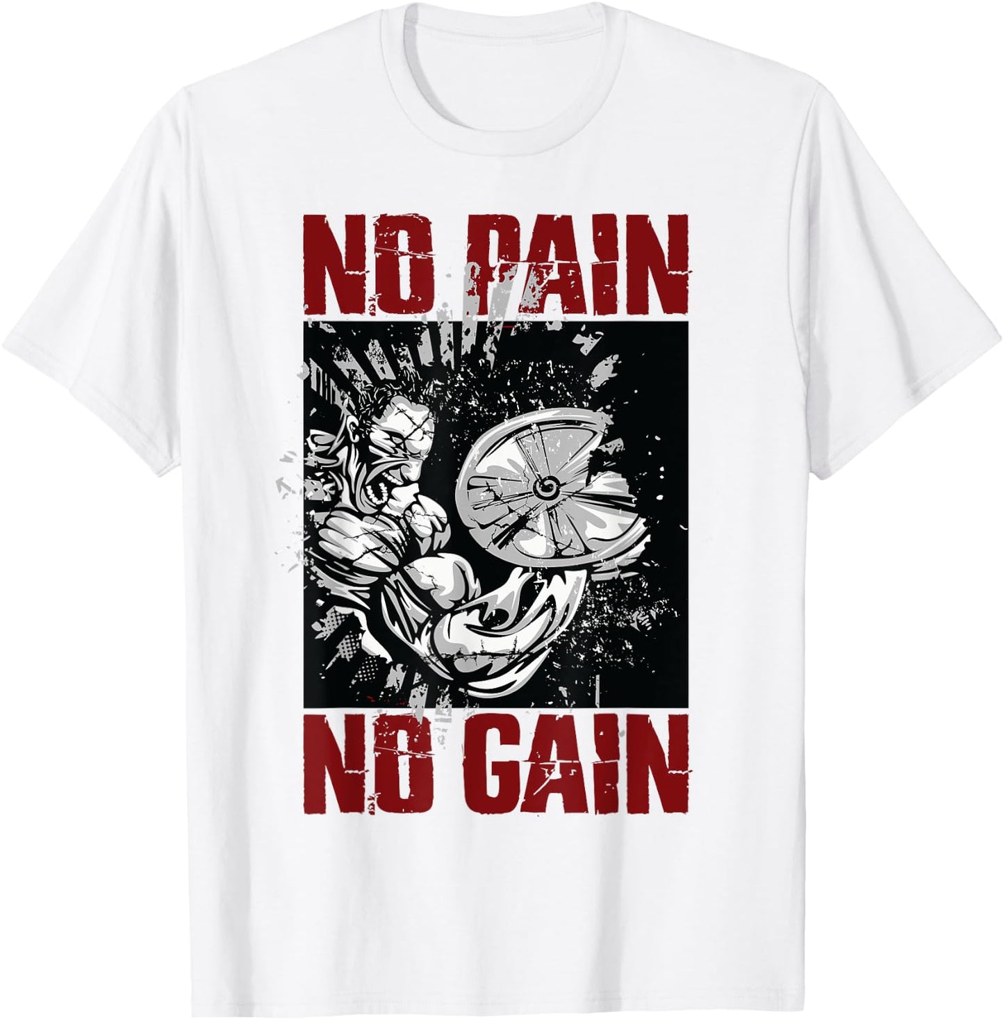 Bodybuilding Sayings and Gym Shirts No Pain No Gain T-Shirt - T-Shirt | White