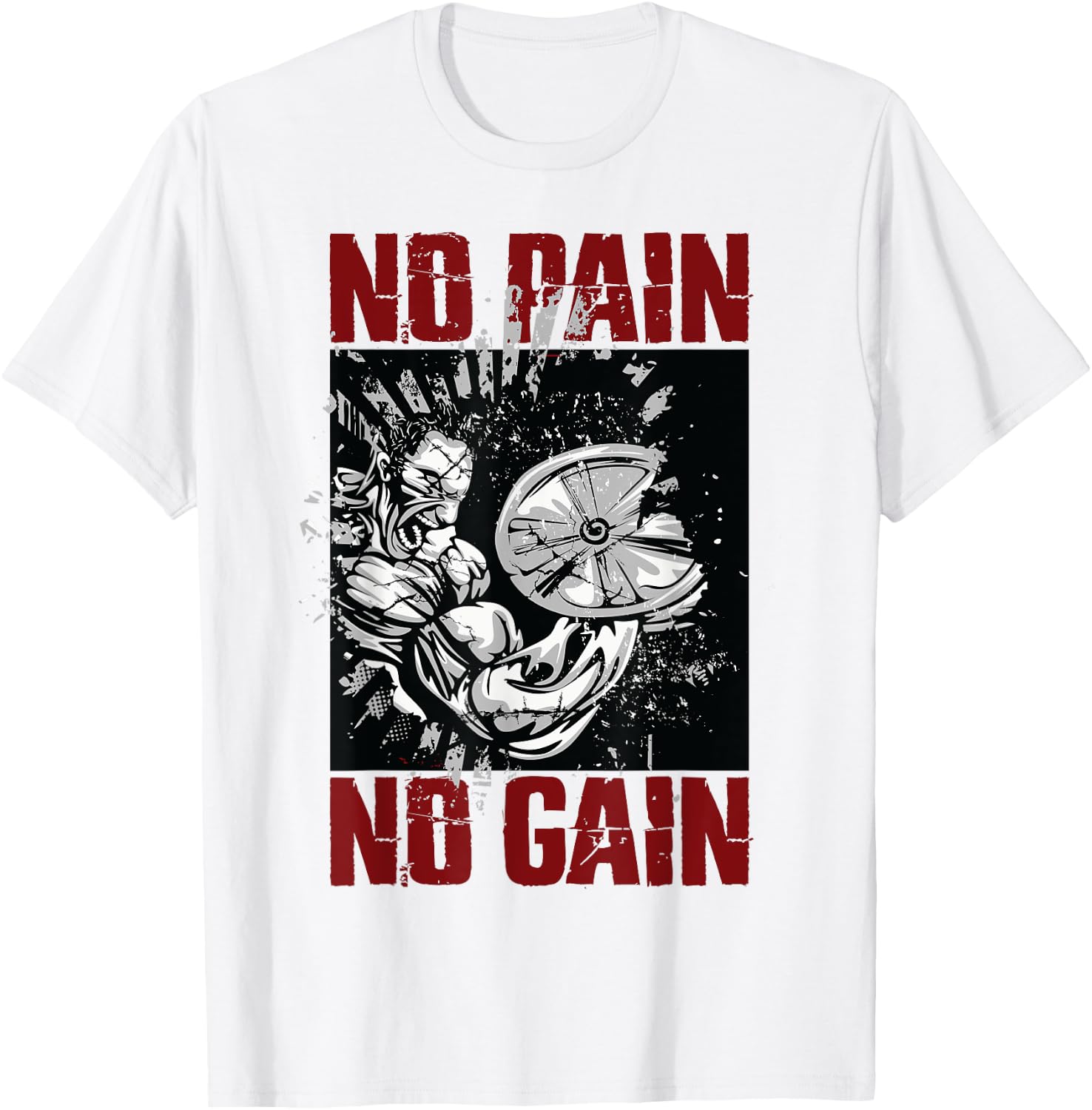 Bodybuilding Sayings and Gym Shirts No Pain No Gain T-Shirt - T-Shirt | White