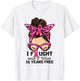 I Fought and I Won 16 Years Free Messy Bun Breast Cancer T-Shirt - T-Shirt | White