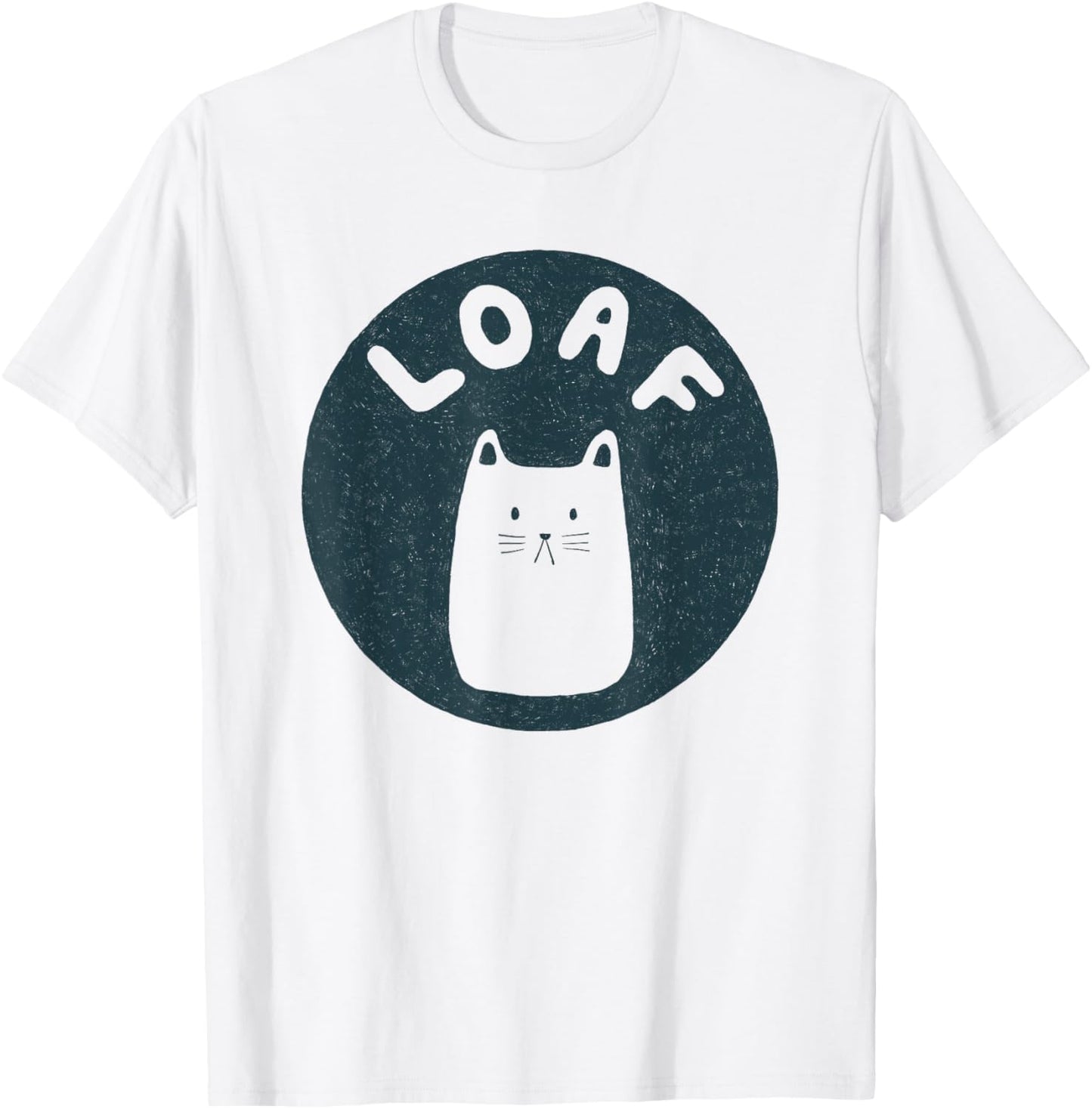 Cute Cat Loaf Illustrated T-Shirt - T-Shirt | White
