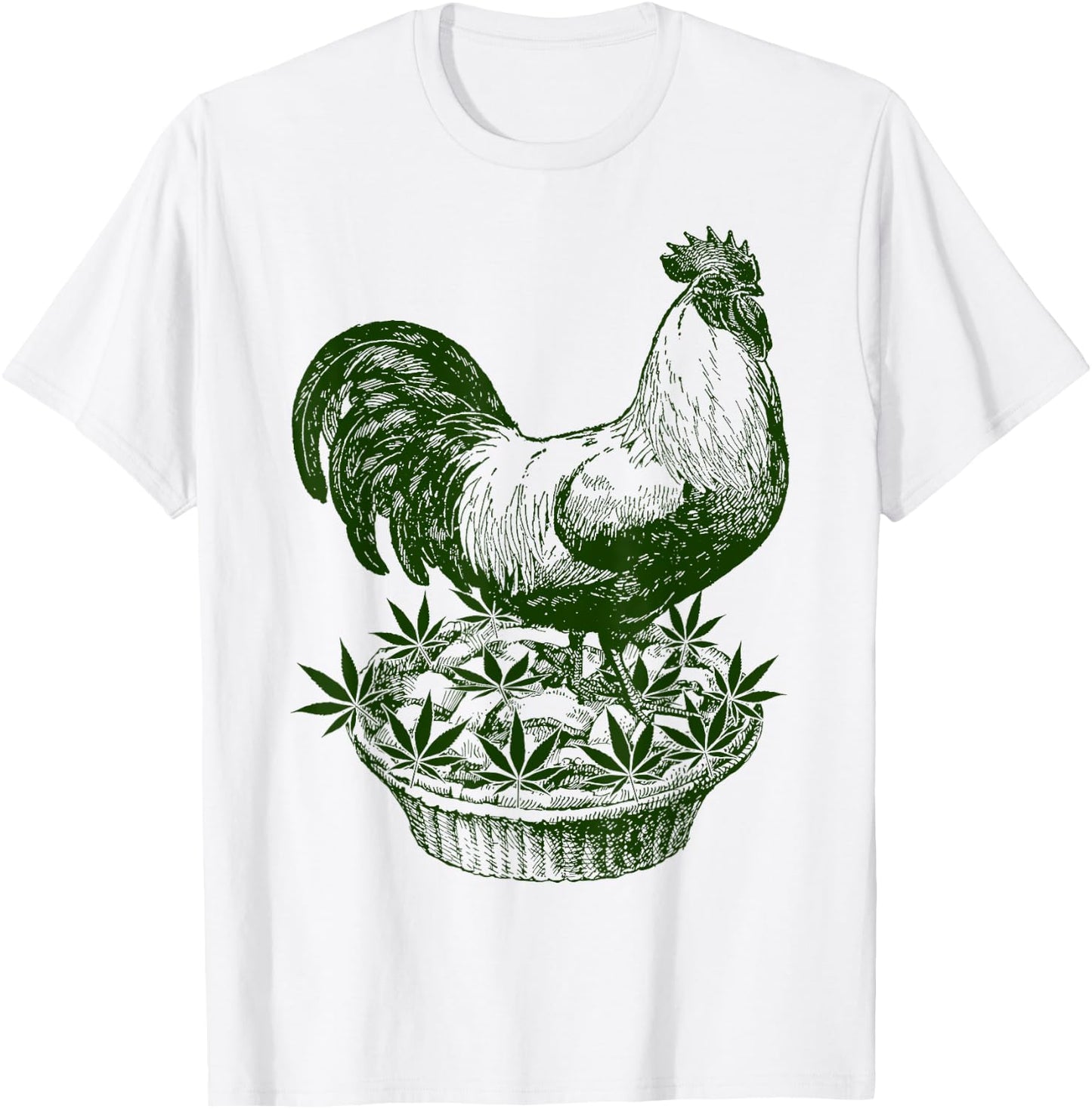 420 Designs Time By Big Ray Designs Women's Marijuana Themed Chicken Pot Pie design T-Shirt - T-Shirt | White