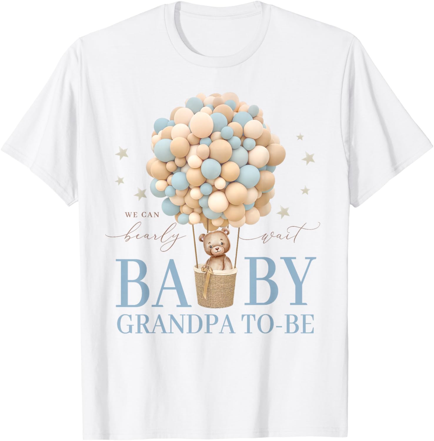 Grandpa We Can Bearly Wait Baby Shower Bear Family Matching T-Shirt - T-Shirt | White