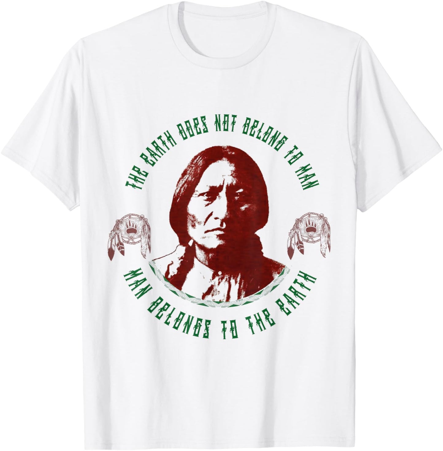 Native American Indian Lakota Chief Sioux Sitting Bull T-Shirt - T-Shirt | White