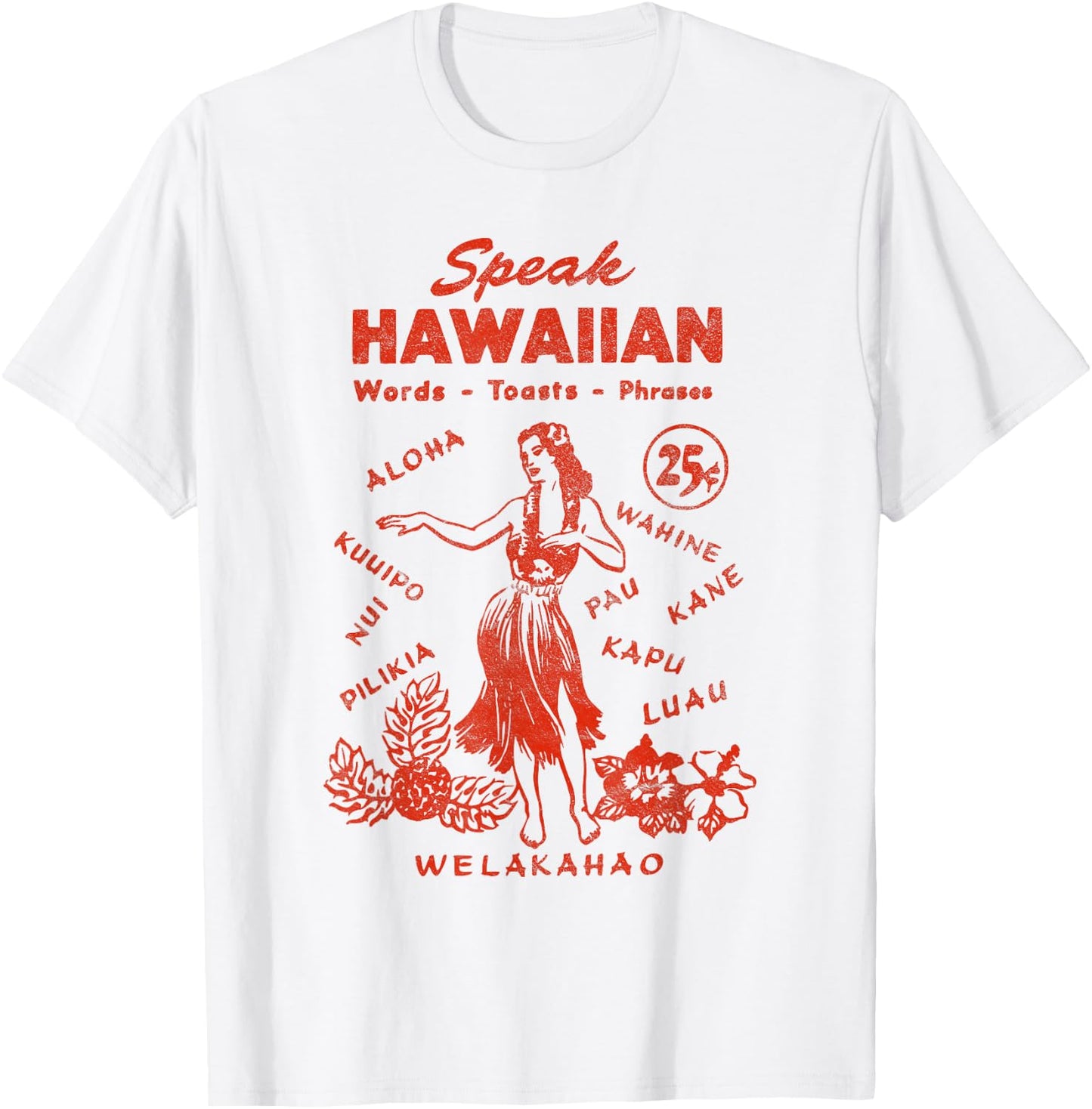 Funny Hawaii Phrasebook 50s Tiki Style T-Shirt - T-Shirt | White
