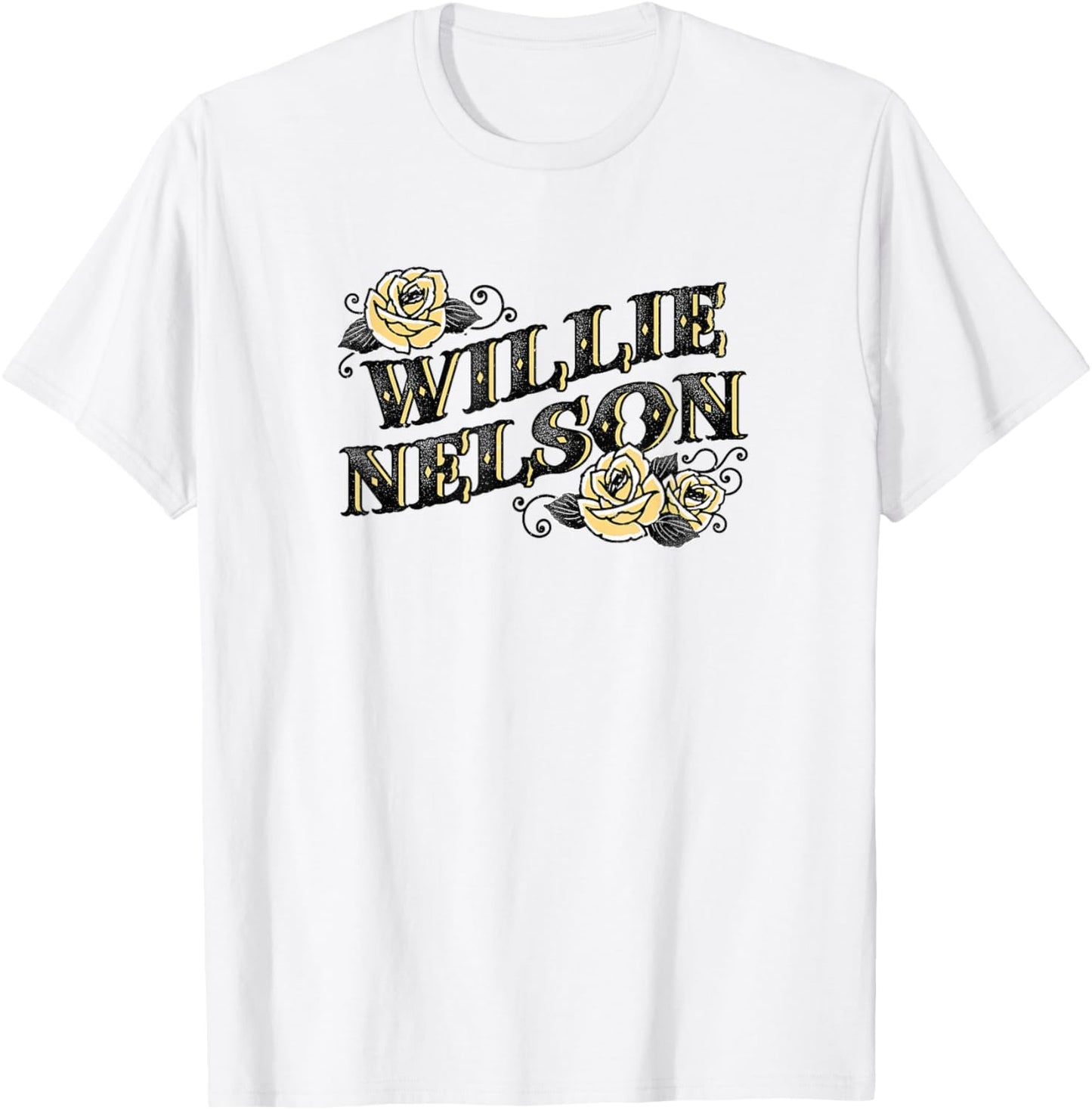 Official Willie Nelson Yellow Rose T-Shirt - T-Shirt | White