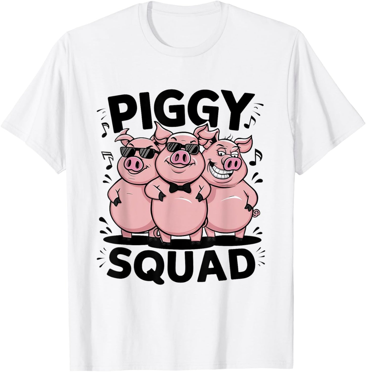 Piggy Squad Funny Farmer Life Farm Pigs Lover Woman Men Kids T-Shirt - T-Shirt | White