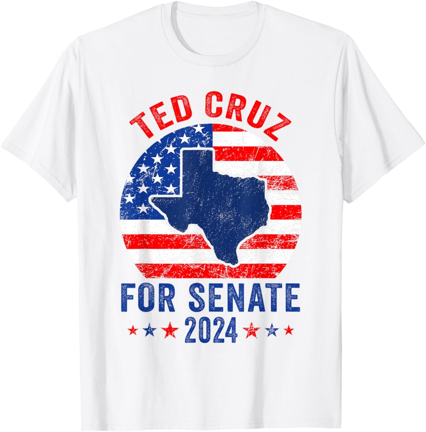 Ted Cruz 2024 For Senate Election Texas Republican Vintage T-Shirt - T-Shirt | White