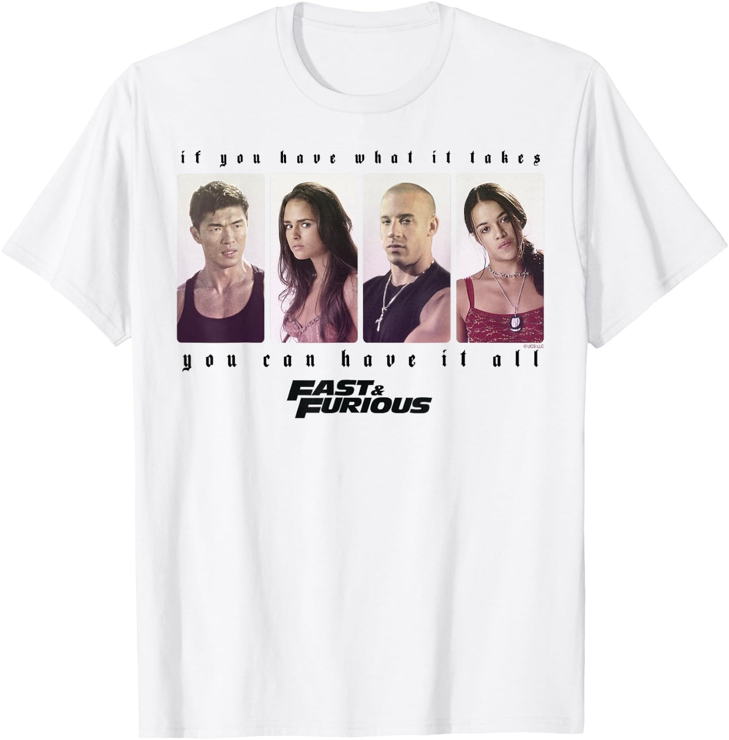 Fast & Furious You Can Have It All Group Shot Panels T-Shirt - T-Shirt | White