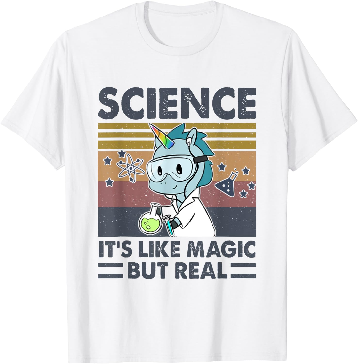 Unicorn Science It's Like Magic But Real Funny Unicorn Lover T-Shirt - T-Shirt | White