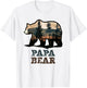Papa Bear Vintage Retro Funny T-Shirt - T-Shirt | White