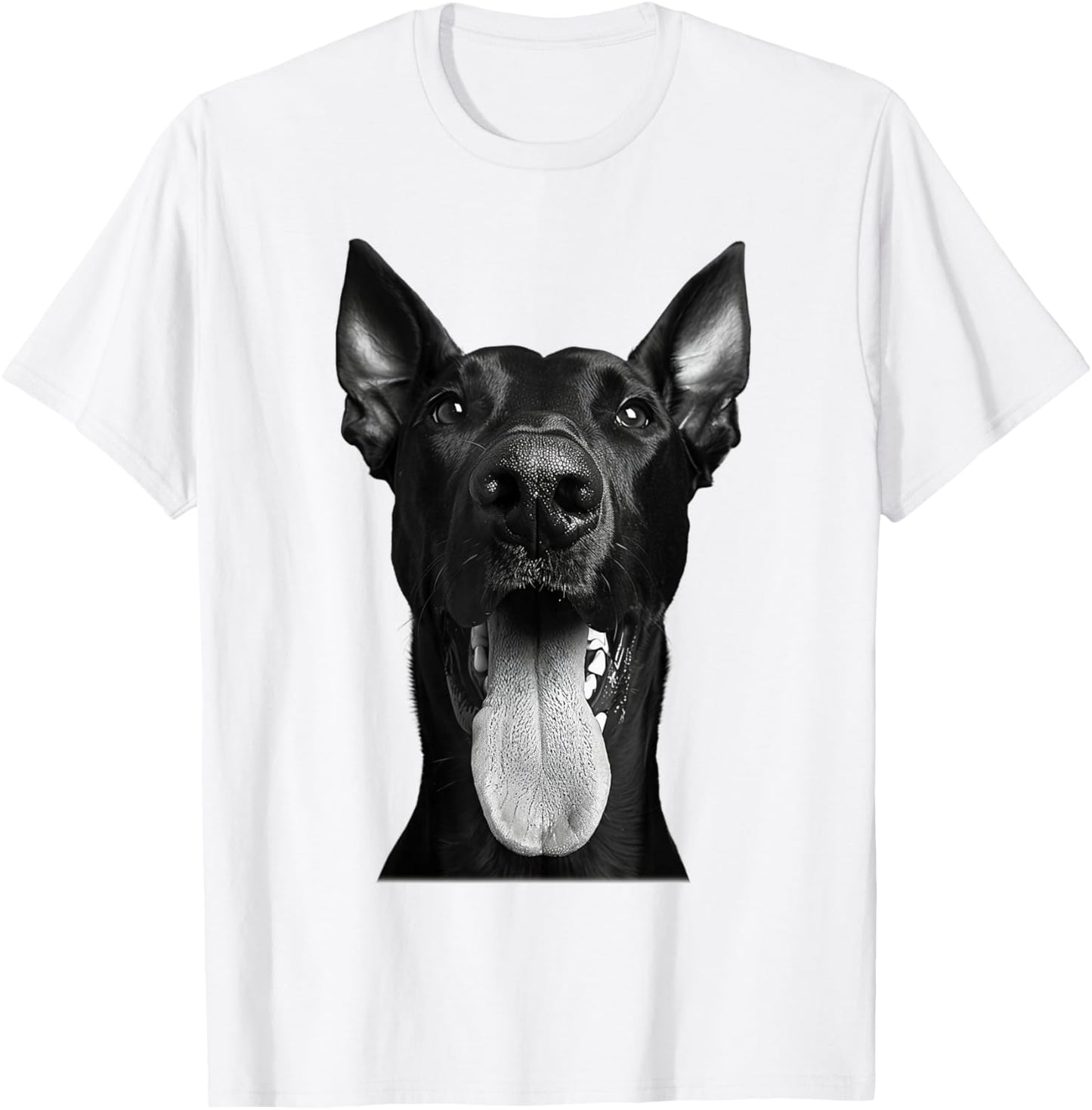 Cool Doberman Sticking Tongue Out Playful Defiance T-Shirt - T-Shirt | White