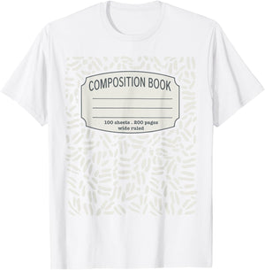 Composition Notebook Costume - Matching Group Halloween T-Shirt - T-Shirt | White